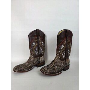 New Mens Python Snake Skin Custom Handmade Cowboy Boots Size 10.5-11 Western
